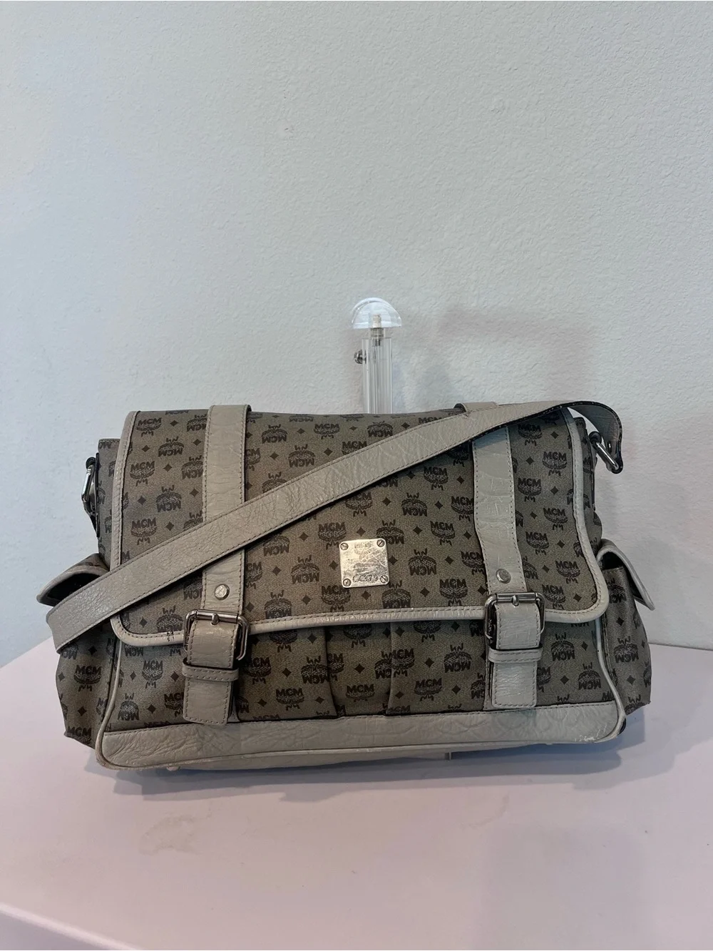 MCM VISETOS MONOGRAM MESSENGER BAG